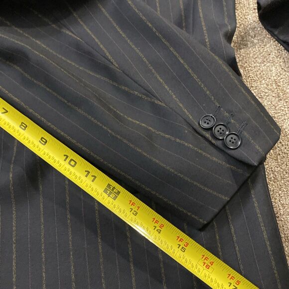 Pal Zileri Brown Pinstriped 100% Wool 2 Pc Suit Jacket Pants See Photos - Picture 5 of 16